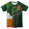 Abbott Irish Coat of Arms Kids' T-shirt with Shamrock Celtic Cross