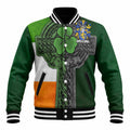 Agar Irish Coat of Arms Baseball Jacket with Shamrock Celtic Cross