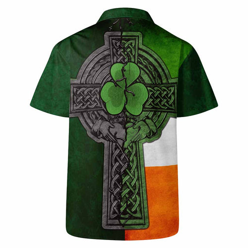 Aldborough Irish Coat of Arms Hawaiian Shirt with Shamrock Celtic Cross