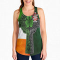 Bannon Irish Coat of Arms Women's Racerback Tank Top with Shamrock Celtic Cross