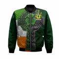 Boyle Irish Coat of Arms Bomber Jacket with Shamrock Celtic Cross