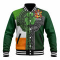 Broder Irish Coat of Arms Baseball Jacket with Shamrock Celtic Cross