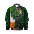 Cairnes Irish Coat of Arms Kids' Bomber Jacket with Shamrock Celtic Cross