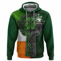 Callaghan Irish Coat of Arms Hoodie with Shamrock Celtic Cross
