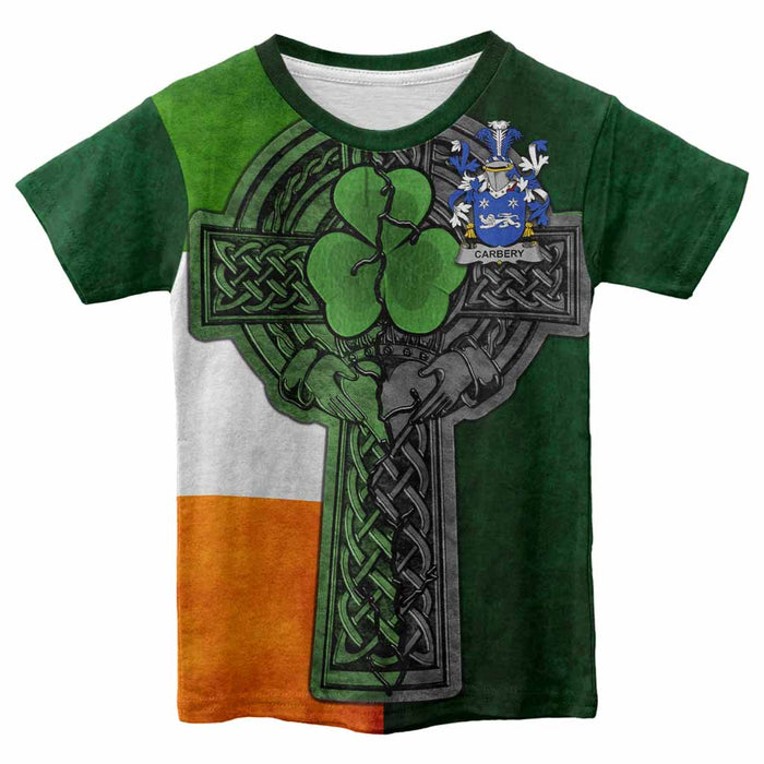 Carbery Irish Coat of Arms Kids' T-shirt with Shamrock Celtic Cross