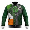 Carolan Irish Coat of Arms Baseball Jacket with Shamrock Celtic Cross