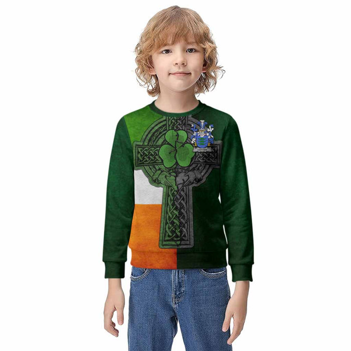 Cotter Irish Coat of Arms Kids' Sweater with Shamrock Celtic Cross