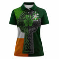 Crombie Irish Coat of Arms Women's Polo Shirt with Shamrock Celtic Cross