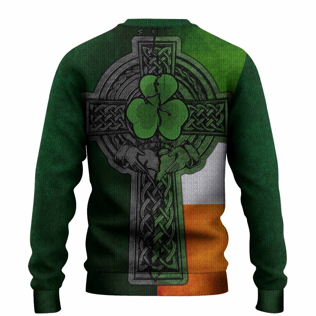 Daunt Irish Coat of Arms Sweater with Shamrock Celtic Cross
