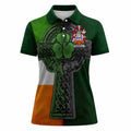 Dennehy Irish Coat of Arms Women's Polo Shirt with Shamrock Celtic Cross