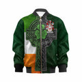 Dillon Irish Coat of Arms Kids' Bomber Jacket with Shamrock Celtic Cross
