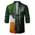 Dowling Irish Coat of Arms Men's Ghillie Shirt with Shamrock Celtic Cross