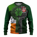 Everard Irish Coat of Arms Sweater with Shamrock Celtic Cross