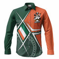 Eyre Irish Coat of Arms Men’s Casual Long Sleeve Button-Up Shirt Celtic Geometry
