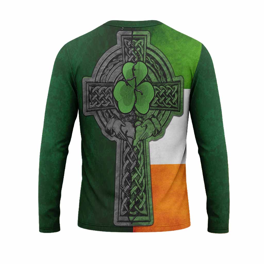 Fallon Irish Coat of Arms Long Sleeve T-shirt with Shamrock Celtic Cross