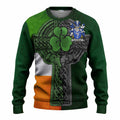 Faulkner Irish Coat of Arms Sweater with Shamrock Celtic Cross