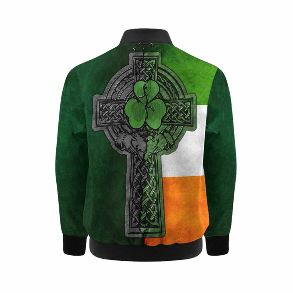 Fenton Irish Coat of Arms Kids' Bomber Jacket with Shamrock Celtic Cross