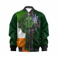 Ferris Irish Coat of Arms Kids' Bomber Jacket with Shamrock Celtic Cross