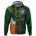 Fortescue Irish Coat of Arms Hoodie with Shamrock Celtic Cross