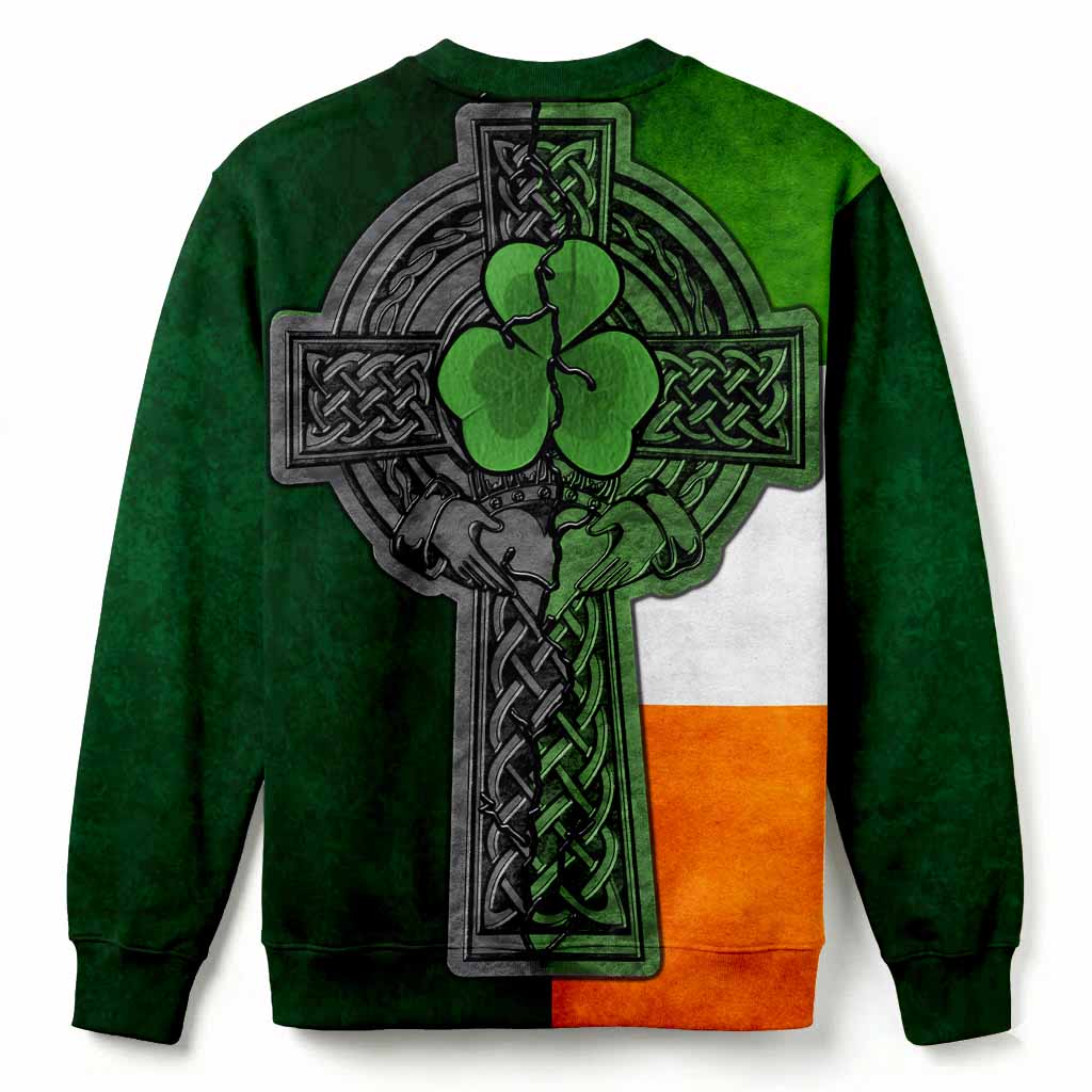 Friel Irish Coat of Arms Sweatshirt with Shamrock Celtic Cross