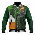 Gamble Irish Coat of Arms Baseball Jacket with Shamrock Celtic Cross