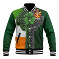 Gardiner Irish Coat of Arms Baseball Jacket with Shamrock Celtic Cross