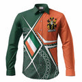 Gillman Irish Coat of Arms Men’s Casual Long Sleeve Button-Up Shirt Celtic Geometry