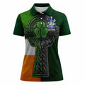 Hackett Irish Coat of Arms Women's Polo Shirt with Shamrock Celtic Cross