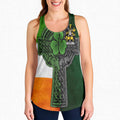 Hames Irish Coat of Arms Women's Racerback Tank Top with Shamrock Celtic Cross
