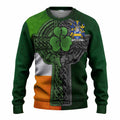 Harnett Irish Coat of Arms Sweater with Shamrock Celtic Cross