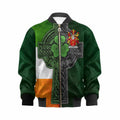 Harold Irish Coat of Arms Kids' Bomber Jacket with Shamrock Celtic Cross