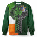Hoolihan Irish Coat of Arms Sweatshirt with Shamrock Celtic Cross