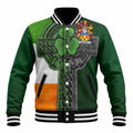 Kearney Irish Coat of Arms Baseball Jacket with Shamrock Celtic Cross