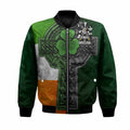 Lambe Irish Coat of Arms Bomber Jacket with Shamrock Celtic Cross