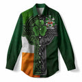 Leech Irish Coat of Arms Women’s Casual Shirt with Shamrock Celtic Cross