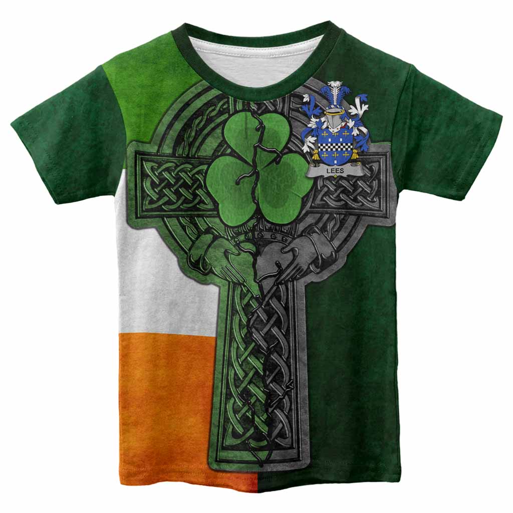 Lees Irish Coat of Arms Kids' T-shirt with Shamrock Celtic Cross