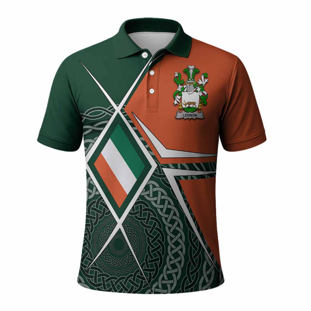 Lennon Irish Coat of Arms Men's Polo Shirt Celtic Geometry