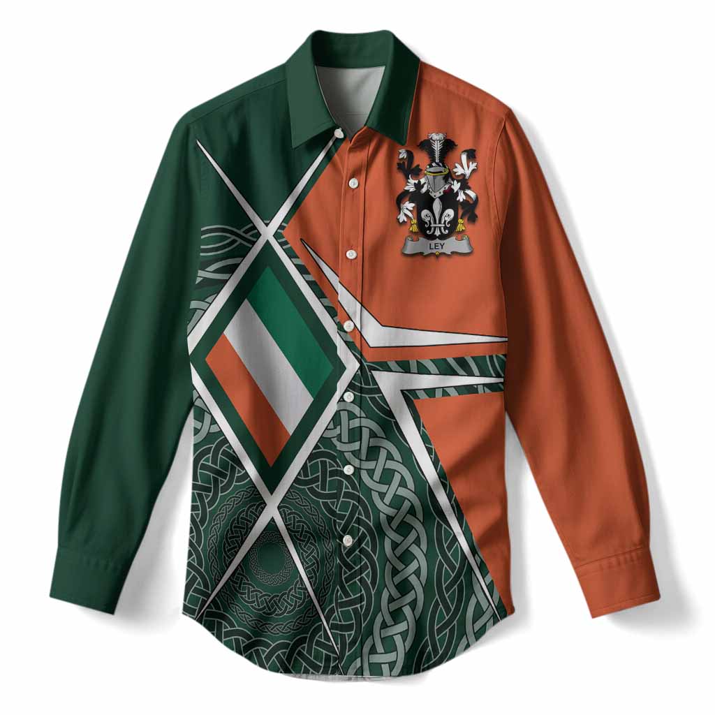 Ley Irish Coat of Arms Women’s Casual Shirt Celtic Geometry