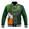 Malone Irish Coat of Arms Baseball Jacket with Shamrock Celtic Cross