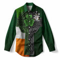 McAlindon Irish Coat of Arms Women’s Casual Shirt with Shamrock Celtic Cross