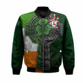 McCarthy Irish Coat of Arms Bomber Jacket with Shamrock Celtic Cross