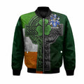 McDowell Irish Coat of Arms Bomber Jacket with Shamrock Celtic Cross