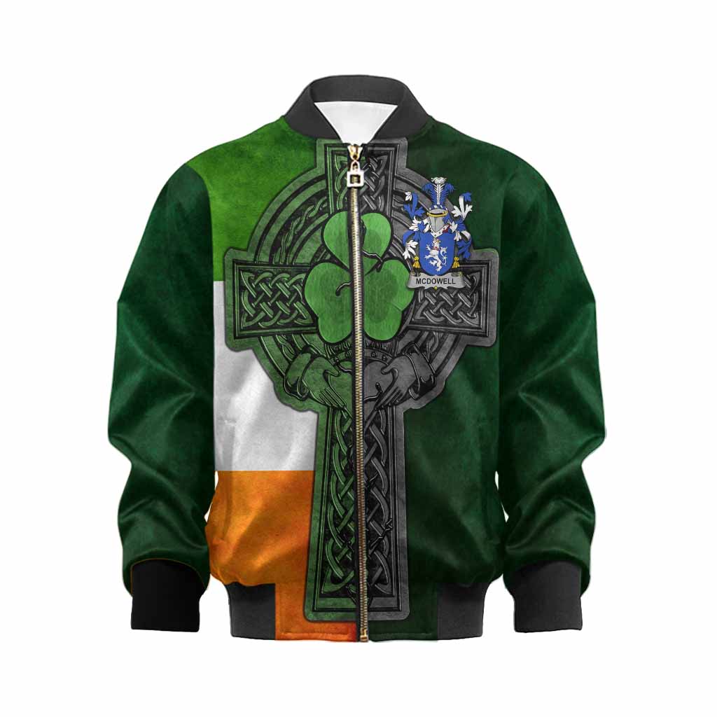 McDowell Irish Coat of Arms Kids' Bomber Jacket with Shamrock Celtic Cross