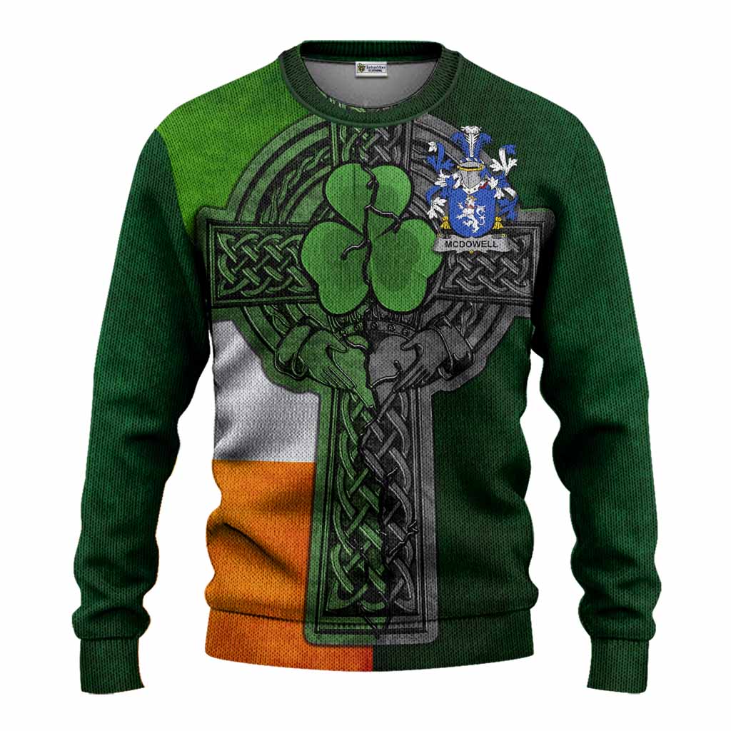McDowell Irish Coat of Arms Sweater with Shamrock Celtic Cross