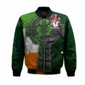 McGowan Irish Coat of Arms Bomber Jacket with Shamrock Celtic Cross