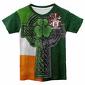 McMahon Irish Coat of Arms Kids' T-shirt with Shamrock Celtic Cross