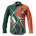 Misset Irish Coat of Arms Men’s Casual Long Sleeve Button-Up Shirt Celtic Geometry