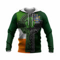 Moleyns Irish Coat of Arms Knit Hoodie with Shamrock Celtic Cross