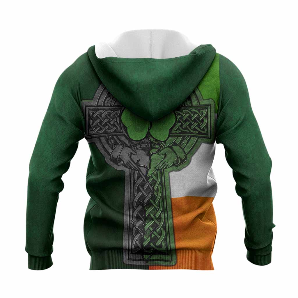 Morley Irish Coat of Arms Knit Hoodie with Shamrock Celtic Cross