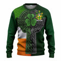 Noone Irish Coat of Arms Sweater with Shamrock Celtic Cross